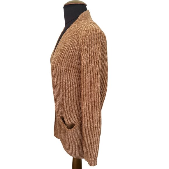 Ruby Rd. Petite Women's Tan Open Front Soft And Cozy Cardigan Sweater PS - Picture 2 of 7